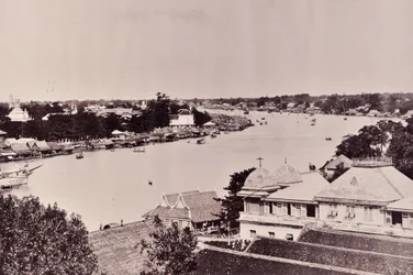 Veduta del fiume Chao Phraya a Bangkok, c.1890s